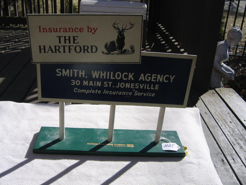 Insurance by The Hartford. Salesmen Sample Sign.
