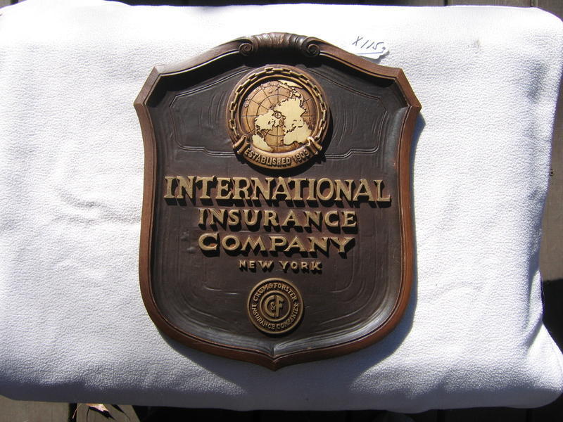 International Insurance Company, New York. Plaque