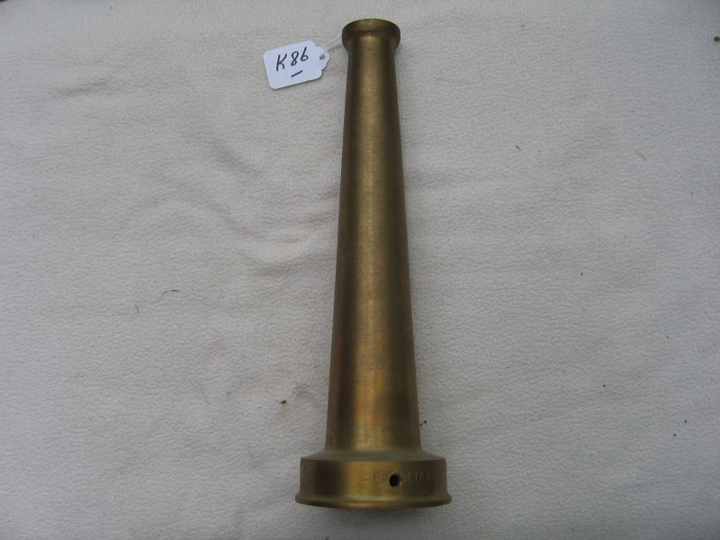 Fireman's Brass Nozzle. 12 inches long x 3 1/2 in
