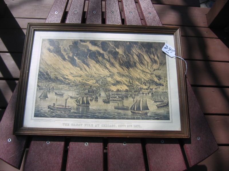 Print with Wood Frame. Reprint of Currier & Ives