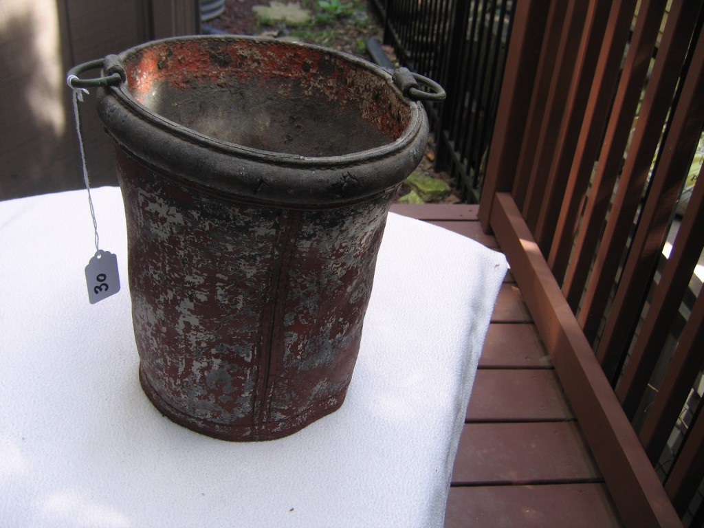 Fire Bucket. Picture #3. Reverse Side. 9 1/2 ta
