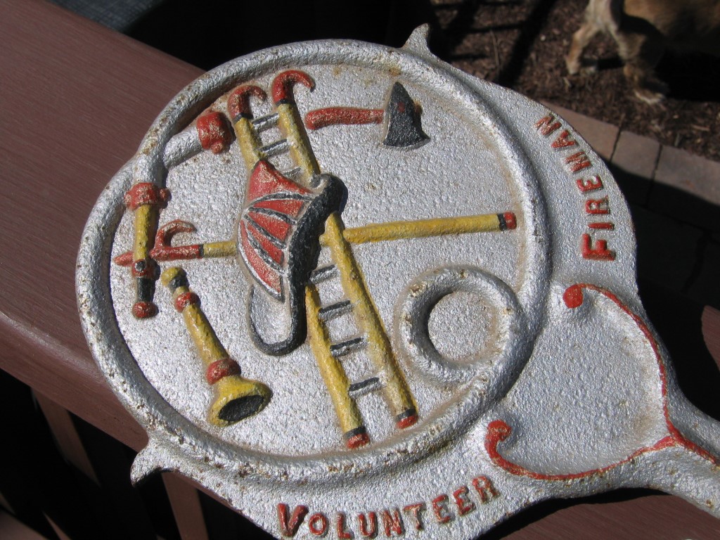 Volunteer Fireman Grave Marker. Heavy. Metal. T