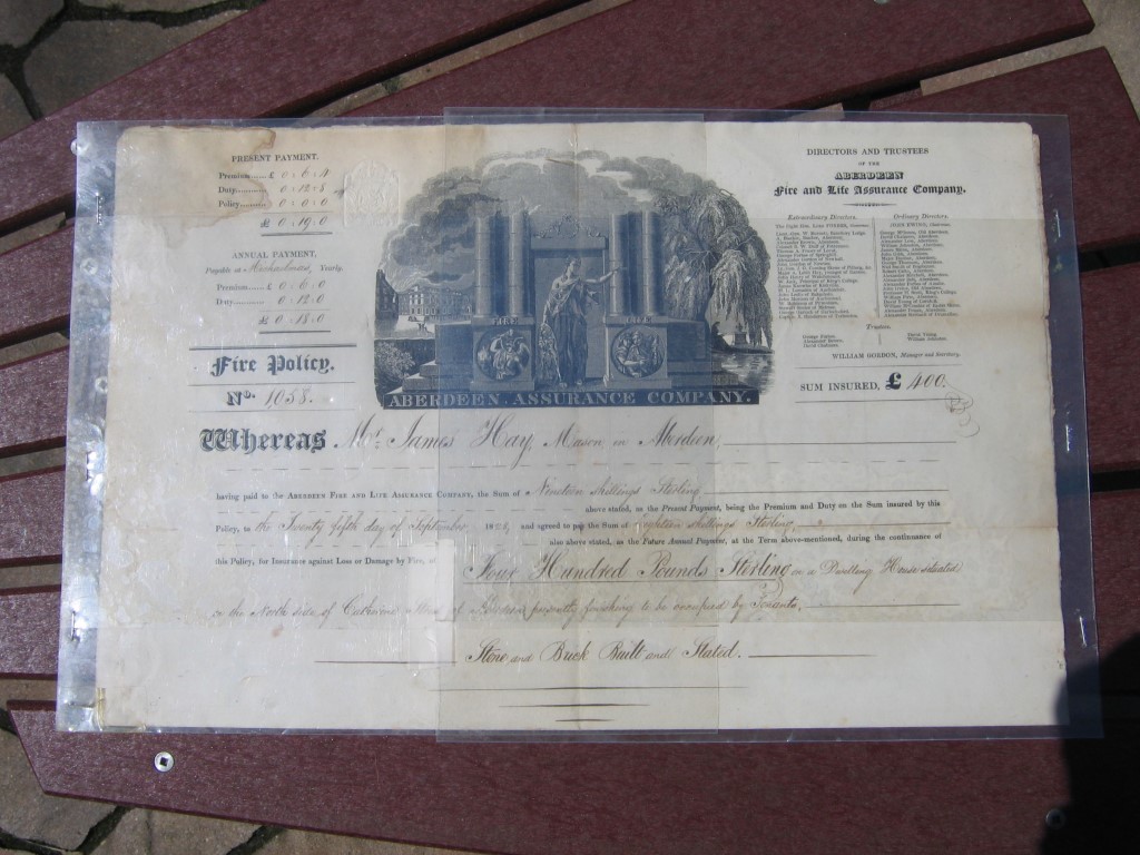 Policy. Aberdeen Fire and Life Assurance Company.