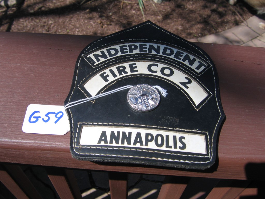 Fireman's Helmet Shield. Independent Fire Co 2.