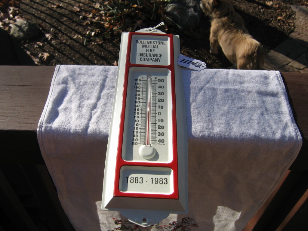 Advertising Thermometer. Rollingstone Mutual Fire