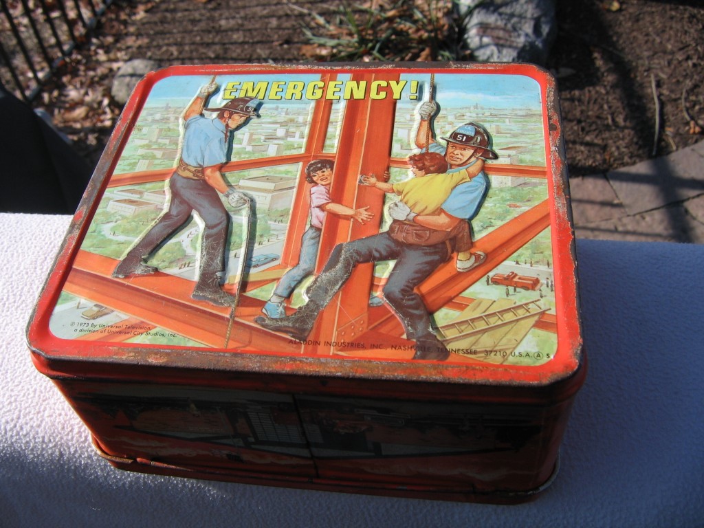 Lunch Box. "Emergency" LA County Firemen rescuing