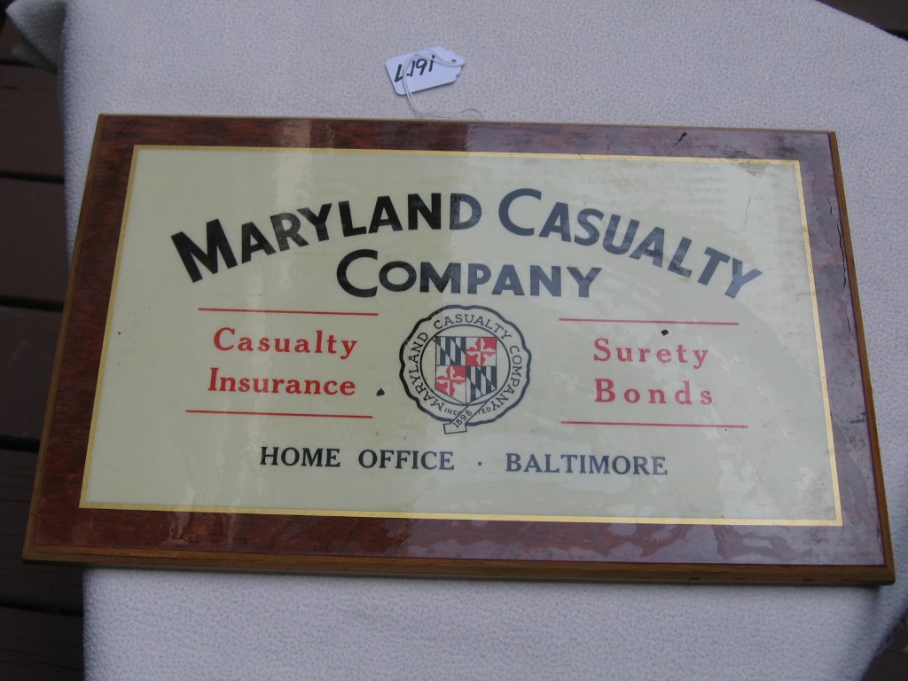 Maryland Casualty Company. Agency Sign. Baltimore