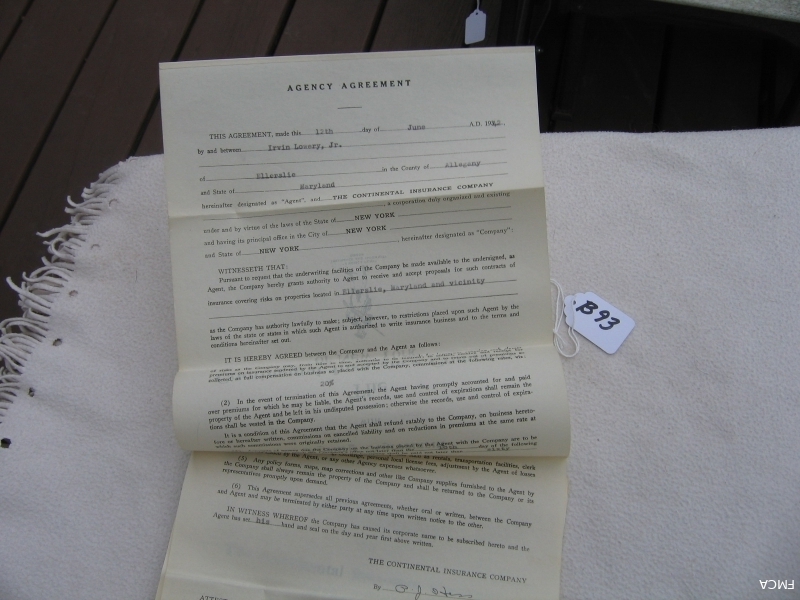 Continental Ins. Agency Agreement