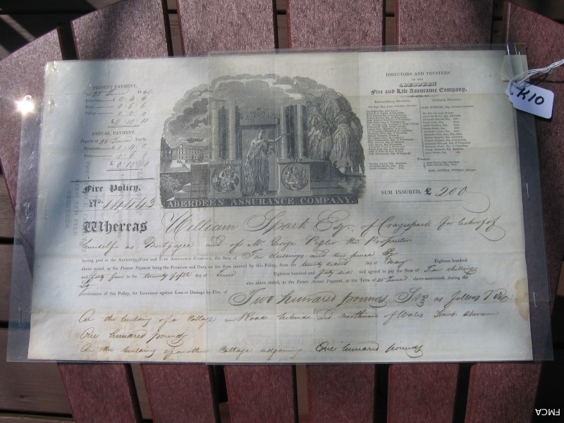 Aberdeen Ins. Policy , 1846
