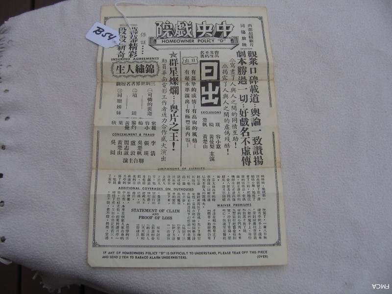 Chinese Homeowner Policy D