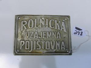 #175 Rolnicka Vzajemna Pojistovna.Prague, Czechoslovakia. Fire Mark. Bulau #1202