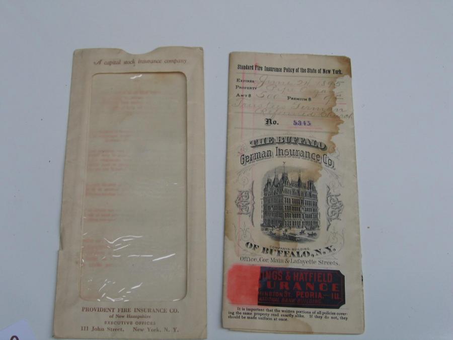 #082 Buffalo German Insurance Company of Buffalo, New York. Insurance policy.