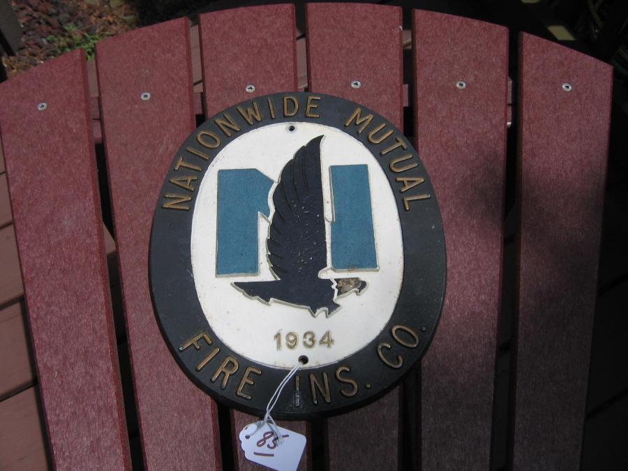 #085 Nationwide Mutual Fire Ins. Company Plaque, 1934.