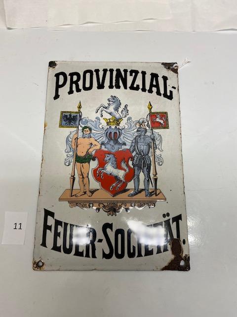 111 Firemark, Foreign Westfalishce Provinzial Ferersozletat, BU1338. Enameled Iron.