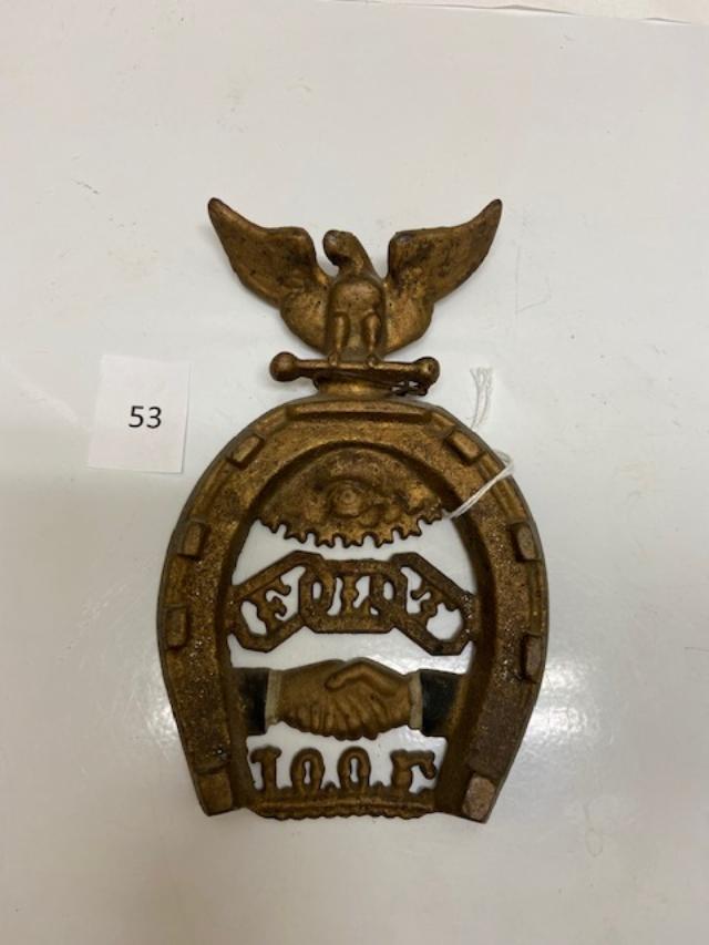 153 Firemark, U.S. Independent Order of Odd Fellows, BU109 Var. House Plate.