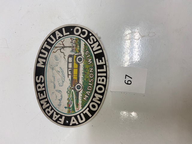 167 Auto Tag Farmers Mutual Automobile Insurance, (Madison WI)