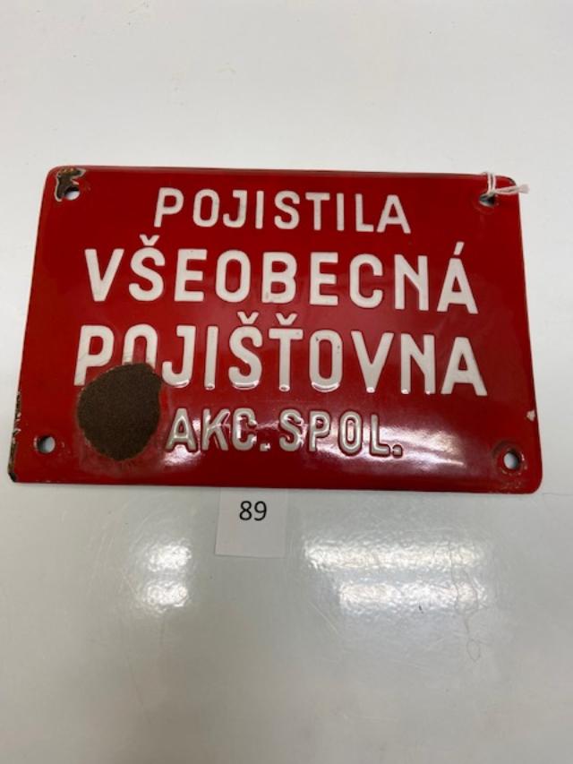 Pojistila Vseobecna Pojistovnd BU1211 enameled iron - some damage