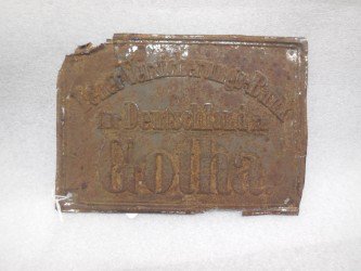 Feuer-Versicherungs-Bank fir Dentschland zu Gotha, tin, E64D, 1879-1902, some damage
