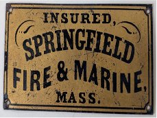 Springfield Fire & Marine, Springfield MA, B186, tin, 1849-1961