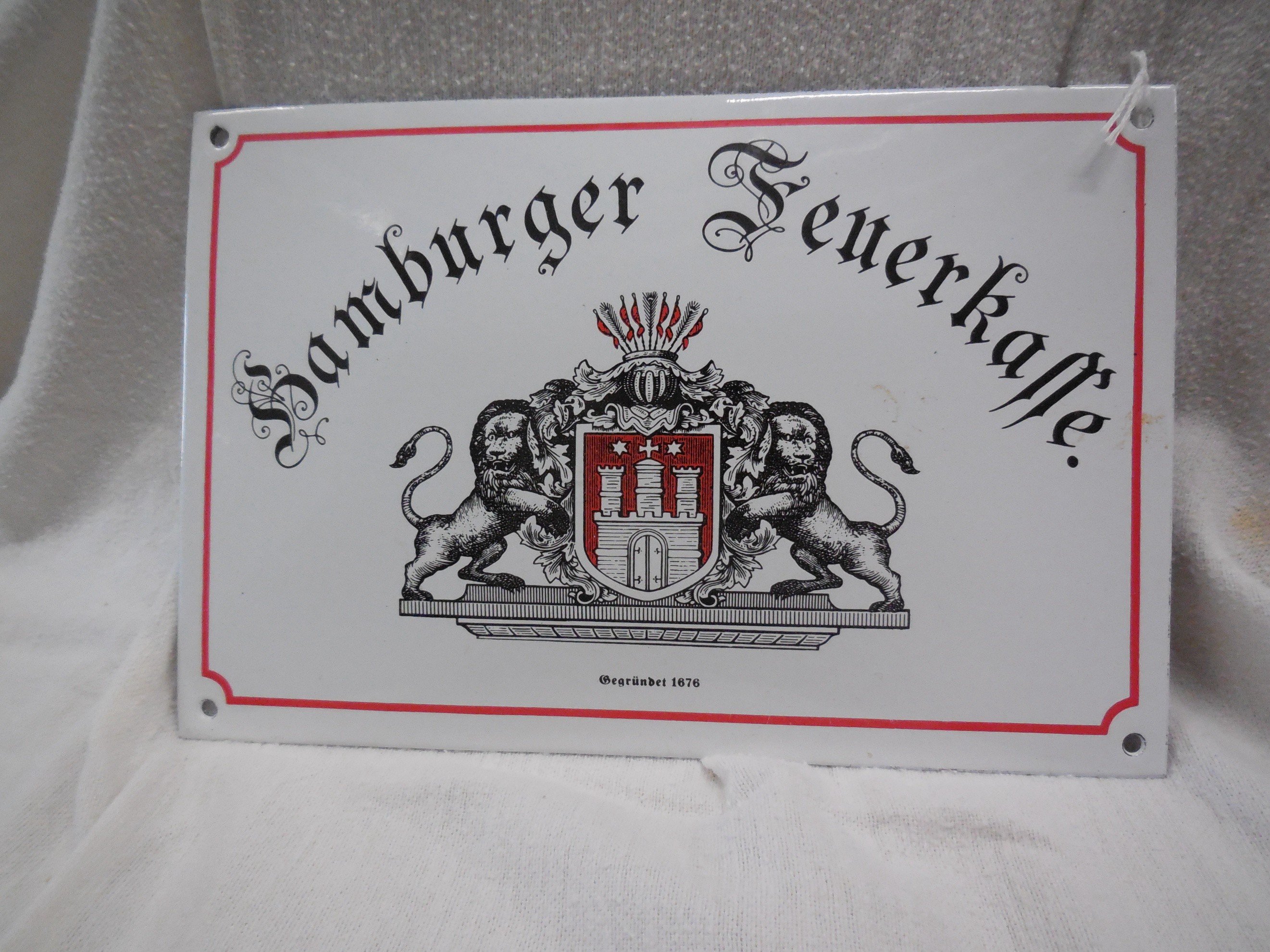 Hamburger Feuerkasse, German, EX23, enamal coated iron, issued 1991