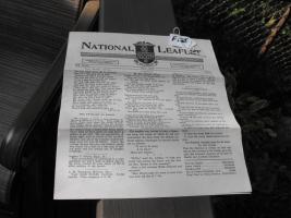 Pamphlet. National Leaflet. Published by the Nat