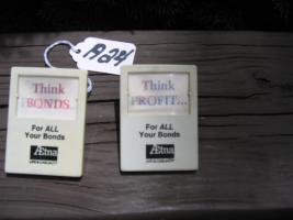 2 Paper Clips. Large. 2 3/8" x 1 7/8" Says "Think