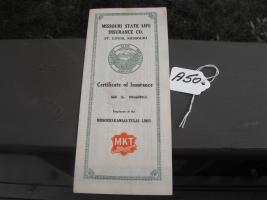 Missouri State Life Insurance Company Certificate