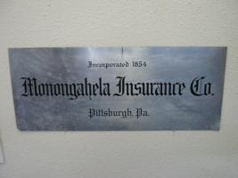 Monongahela Ins. Co. Pittsburg, PA; Aluminum Sign