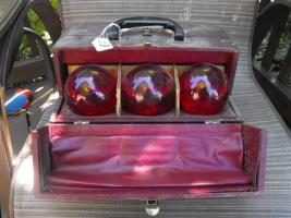 Complete Set of 6 Red Fire Grenades in Original Cl