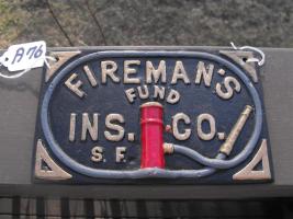 Firemans Fund Ins. Co. Reproduction Fire Mark. Ca