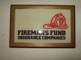 Firemans Fund Insurance Companies Plaque. Encased