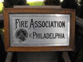 Fire Association of Philadelphia. Tin Sign with o