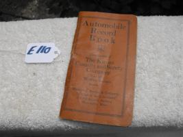 Automobile Record Book. Compliments of The Kansas