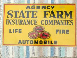 State Farm Insurance Company Sign. Life -Fire - A