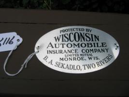 Auto Tag/Badge. Wisconsin Automobile Insurance Co