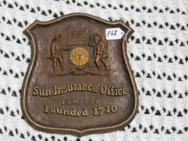 Sun Insurance Office Plaque. Burwood. 10 7/8x11