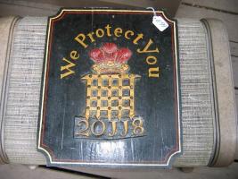 We Protect You Sign. Solid Wood. with Reproducti