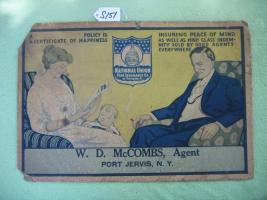 Sign. Thick Cardboard. National Union Fire Insur