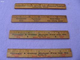 Four 6 inch Advertising Wood Rulers. 1. Great Ame
