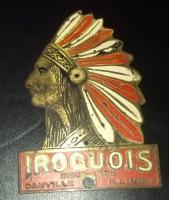 Iroquois Insurance Company Auto Tag- Indian chief