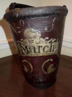 J. March Fire Bucket. Hand Sewn Leather Fire Buck
