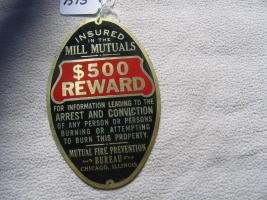 Oval Aluminum Sign showing Insured in the Mill Mut