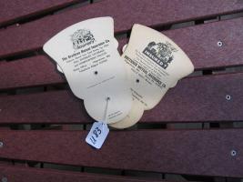 Two Advertising Hard Cardboard Fans. Brethren Mut