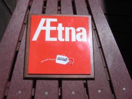 AETNA Company Plaque. Solid Wood Back with Hard P