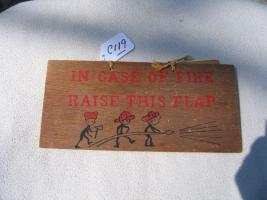 Funny Fire Item. Wood Plaque that says "In Case o