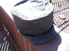 Picture of Fireman's Hat with the Rain Cover on it