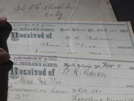 Insurance Paper Items. 1 and 2: Payment receipts