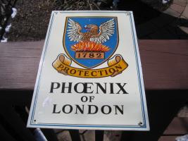 Phoenix of London Advertising Plaque/Sign. 11 7/8
