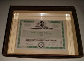 FiremanΓÇÖs Fund Lucite paperweight. NOS with orig