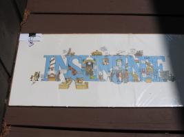 Heavy Cardboard INSURANCE Sign. Whimsical Piece.